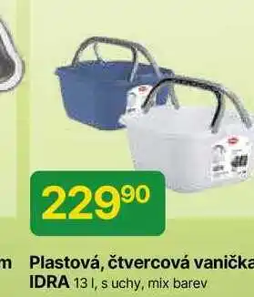 Hruška Plastová, čtvercová vanička IDRA 13 I, s uchy, mix barev nabídka