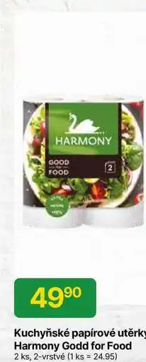 Hruška Kuchyňské papírové utěrky Harmony GoOd for Food 2 ks, 2-vrstvé nabídka