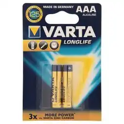 Hruška Varta Longlife Alkalické baterie AAA 1,5V 2 ks nabídka