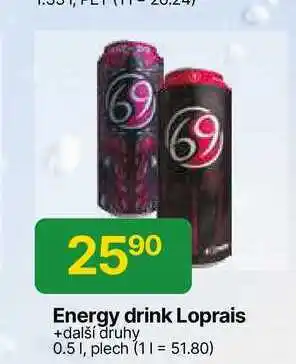 Hruška Loprais Energy drink 0,5l plech nabídka