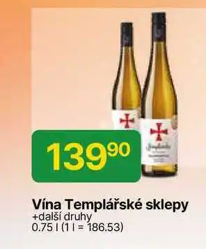 Hruška Templářské sklepy, víno 0,75l nabídka