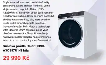 Datart Sušička prádla Haier HD90- A3Q397U1-S bílá nabídka