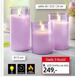 Velký Košík 8. LED Svíčky ve skle nabídka