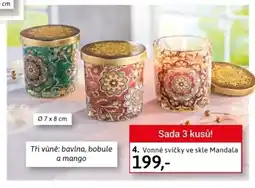 Velký Košík 4. Vonné svíčky ve skle Mandala nabídka