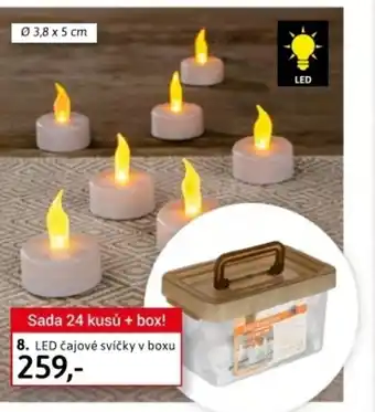 Velký Košík 8. LED čajové svíčky v boxu nabídka