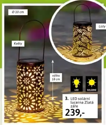 Velký Košík 3. LED solární lucerna Zlatá záře nabídka