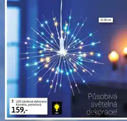 Velký Košík 7. LED závěsná dekorace Kometa, pastelová nabídka