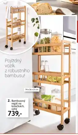 Velký Košík 2. Bambusový regál na kolečkách, úzký nabídka