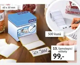 Velký Košík 13. Samolepicí etikety nabídka