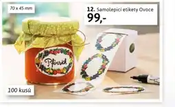 Velký Košík 12. Samolepicí etikety Ovoce nabídka