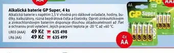 Velký Košík Alkalická baterie GP Super, 4 ks nabídka