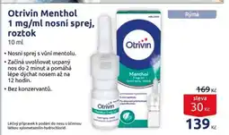 Benu Otrivin Menthol 1 mg/ml nosní sprej, roztok nabídka