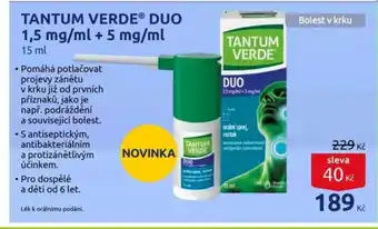 Benu TANTUM VERDEⓇ DUO 1,5 mg/ml + 5 mg/ml nabídka