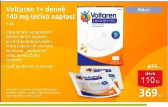 Benu Voltaren 1x denně 140 mg lečivá náplast nabídka