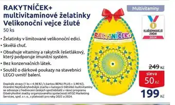 Benu RAKYTNÍČEK+ multivitaminové želatinky Velikonoční vejce žluté nabídka