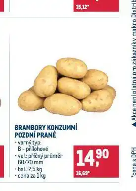 Makro Brambory konzumní pozdní nabídka