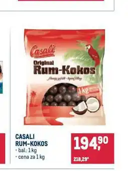 Makro Casali rum-kokos nabídka