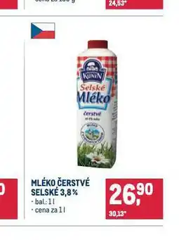 Makro Kunín selské čerstvé mléko nabídka