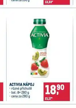 Makro Activia nápoj nabídka