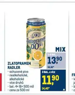 Makro Zlatopramen radler nabídka