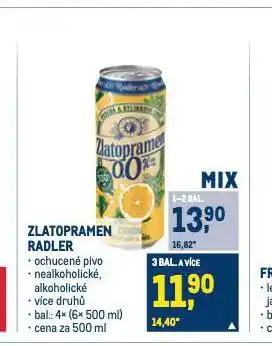 Makro Zlatopramen radler nabídka