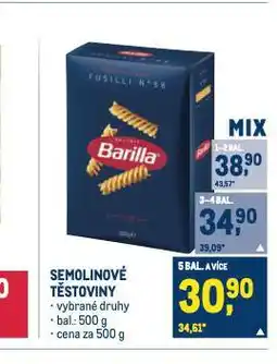 Makro Semolinové těstoviny nabídka