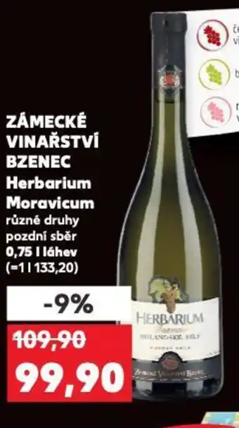 Kaufland ZÁMECKÉ VINAŘSTVÍ BZENEC Herbarium Moravicum nabídka