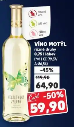 Kaufland VÍNO MOTÝL nabídka