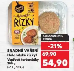 Kaufland SNADNÉ VAŘENÍ Holandské řízky/ Vepřové karbanátky nabídka