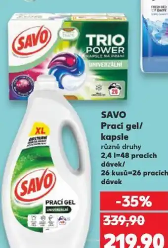 Kaufland SAVO Prací gel/ kapsle nabídka