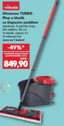 Kaufland Vileda ultramax turbo mop a kbelík se šlapacím pedálem nabídka