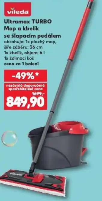 Kaufland Vileda ultramax turbo mop a kbelík se šlapacím pedálem nabídka