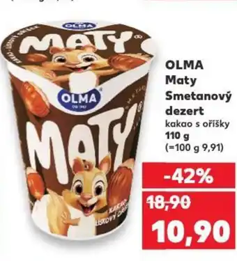 Kaufland OLMA Maty Smetanový dezert kakao nabídka