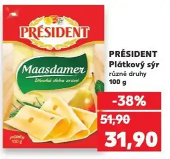 Kaufland PRÉSIDENT Plátkový sýr různé druhy nabídka