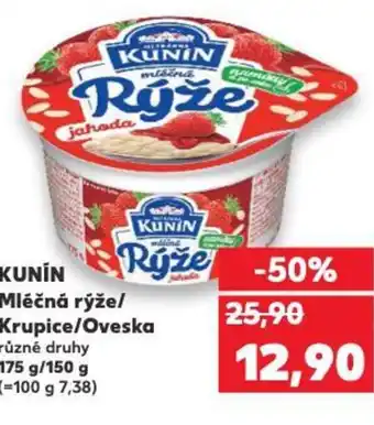 Kaufland KUNIN Mléčná rýže/ Krupice/Oveska nabídka