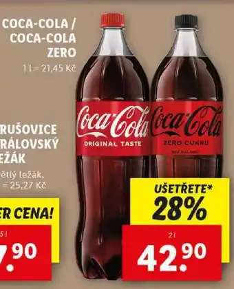 Lidl COCA-COLA/COCA-COLA ZERO, 2 l nabídka