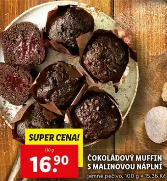 Lidl ČOKOLÁDOVÝ MUFFIN S MALINOVOU NÁPLNÍ, 110 g nabídka