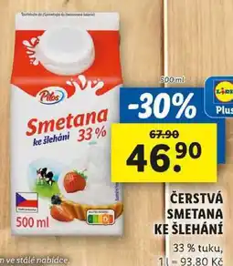 Lidl ČERSTVÁ SMETANA KE ŠLEHÁNÍ, 500 ml nabídka