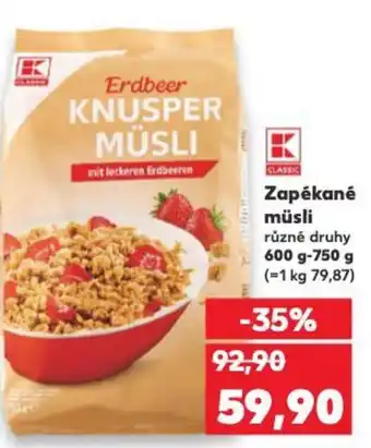 Kaufland Zapékané müsli nabídka