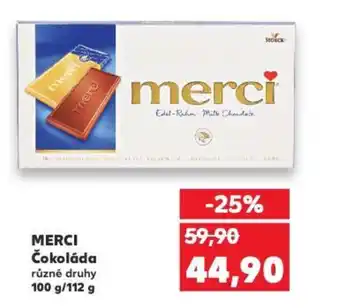 Kaufland MERCI Čokoláda různé druhy nabídka