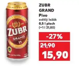 Kaufland ZUBR GRAND Pivo nabídka