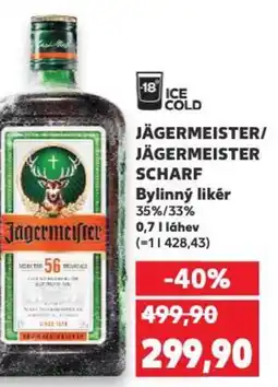 Kaufland JÄGERMEISTER/ JÄGERMEISTER SCHARF Bylinný likér nabídka