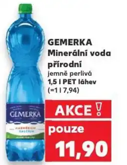 Kaufland GEMERKA Minerální voda přírodní nabídka