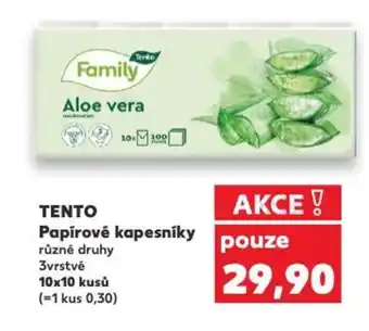 Kaufland TENTO Papírové kapesníky nabídka