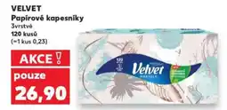 Kaufland VELVET Papírové kapesníky nabídka