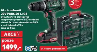 Kaufland Aku šroubovák 20V PABS 20-Li G8 nabídka