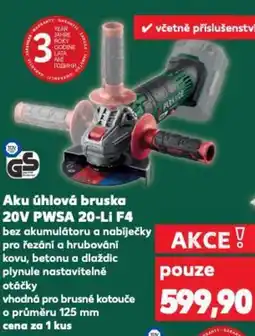 Kaufland Aku úhlová bruska 20V PWSA 20-Li F4 nabídka