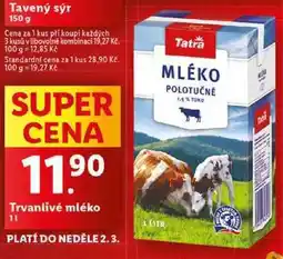 Lidl Trvanlivé mléko, 1 l nabídka