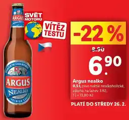 Lidl Argus nealko, 0,5 l nabídka