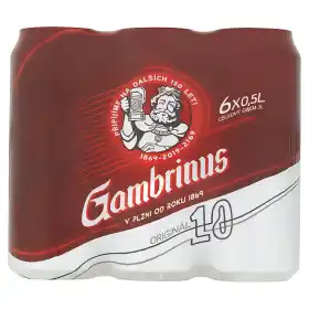 Lidl Gambrinus Originál 10 pivo výčepní světlé 6 x 500ml nabídka